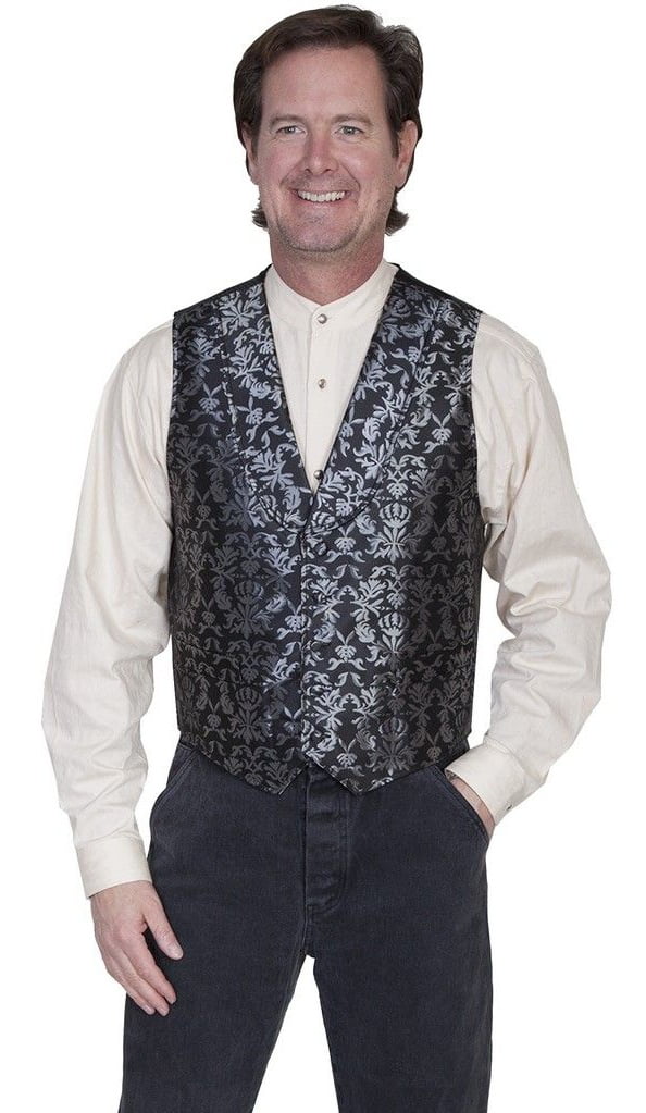 Scully Old West Vest Mens Le Fleur Polyester Formal Button RW253 