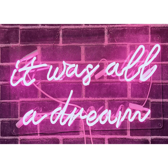 Queen Sense 24" It Was All A Dream Neon Sign Acrylic With Dimmer Man Cave Handmade Neon Light 124IDPV5ATr