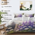 thumbnail image 3 of 3 Piece Purple Spring Floral Duvet Cover Set Full Size,Microfiber Comforter/Quilt Cover with Corner Ties and 2 Pillowcases,Watercolor Lavender Bee Daisy Botanical Soft Bedding with Zipper Closure, 3 of 8