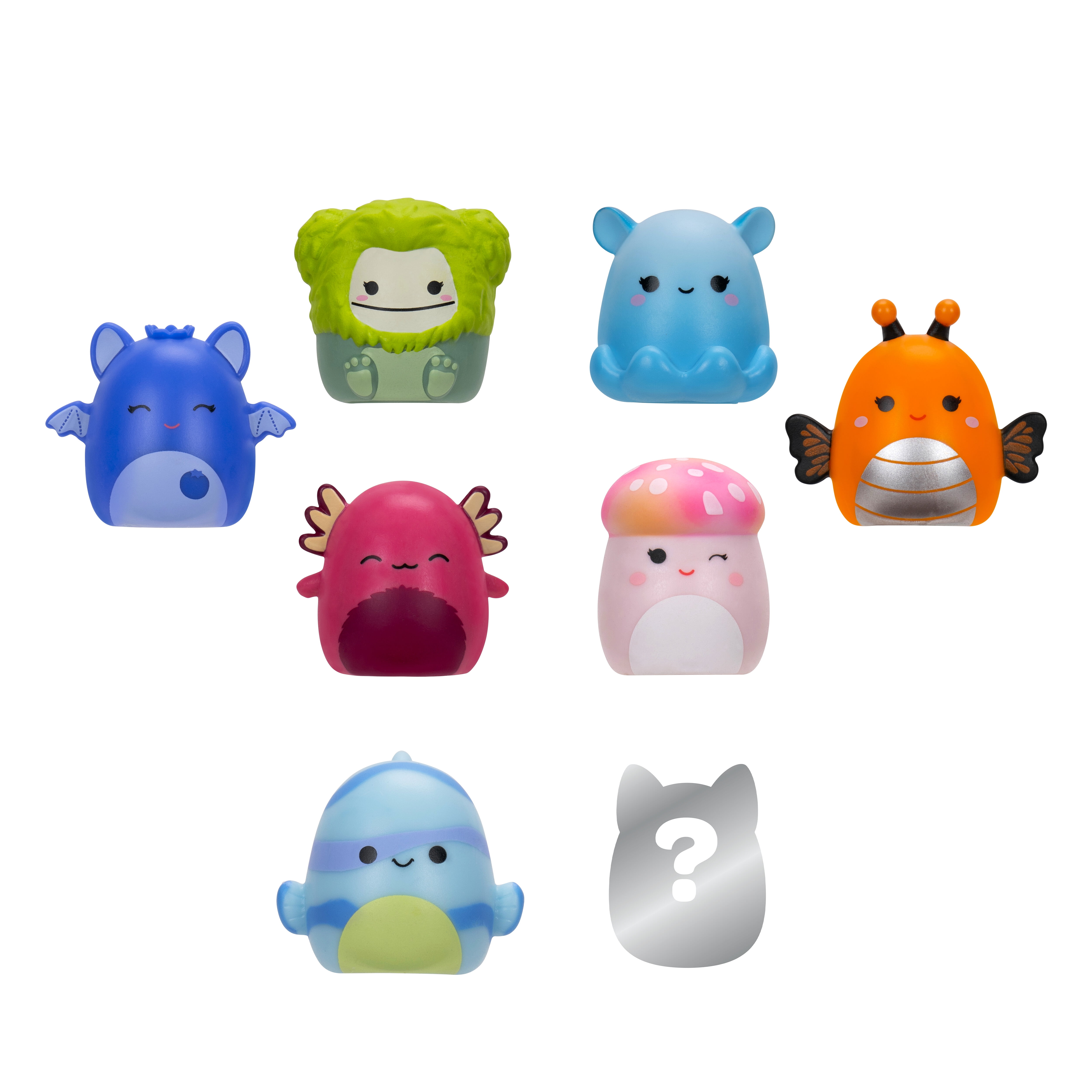 Squish-a-longs Mini Squish Toys – 8 Figures with Accessories, Ring, Ages 3+, Novelty Toy