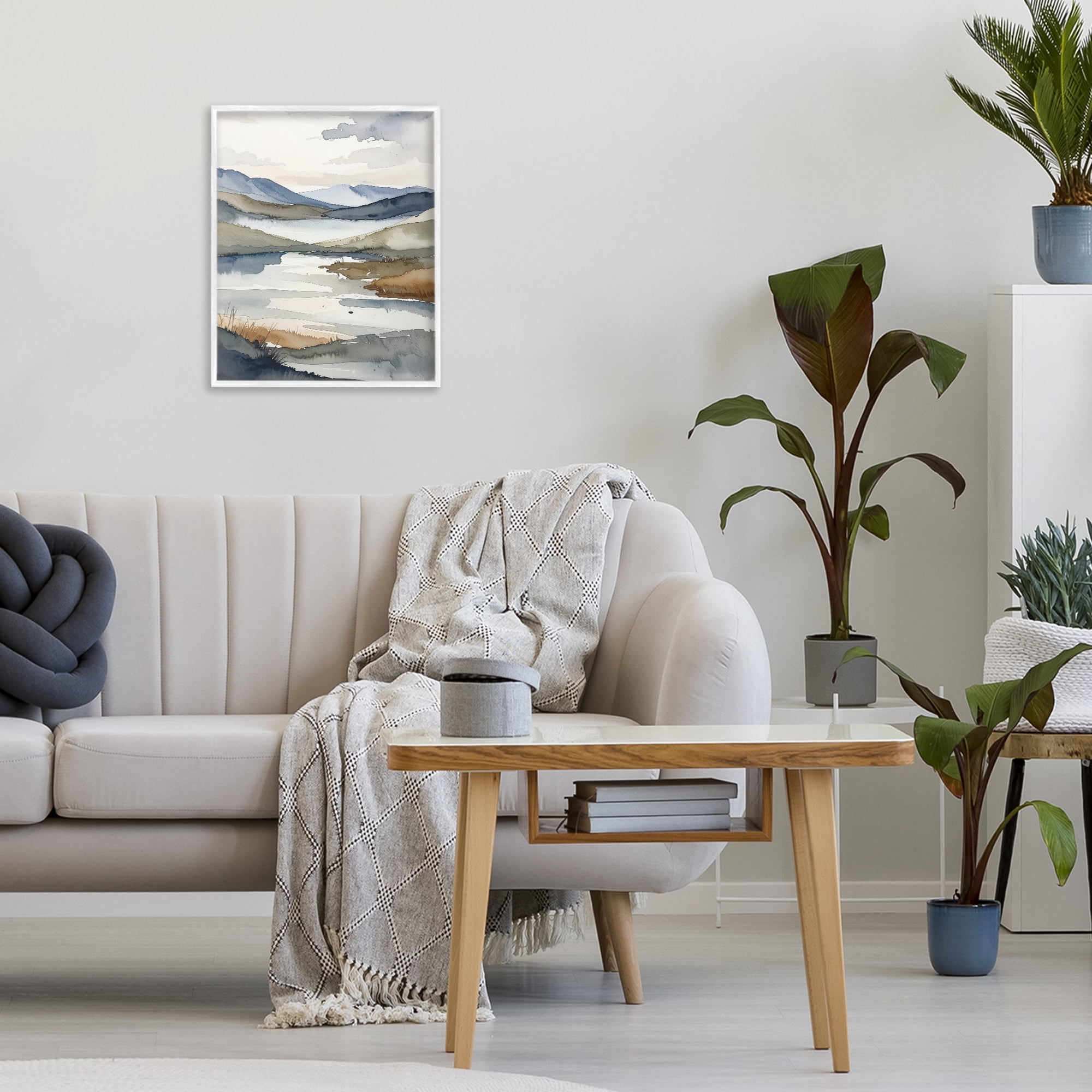 Stupell Industries Flow Of Water Pond White Framed Giclee Art, design by Alonza Saunders