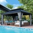 thumbnail image 5 of BaPiPro 16' x 12' Hardtop Gazebo, Aluminum Frame with Curtains and Netting, 5 of 8