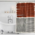thumbnail image 3 of Brown Striped Shower Curtain, Waterproof Shower Curtains for Bathroom, Farmhouse Stripes Modern Abstract Art Washable Fabric Bathtub Curtain Set Bath Decor with 12 Hooks Long 72"x84", 3 of 8