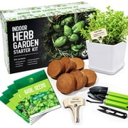 REALPELATED Indoor Herb Garden Kit 10 Non-GMO Herbs- Window Herb Garden Kit with 10 Reusable Pots, Herbs, Drip Trays, Soil Discs - Window Plant Growing Kit - Kitchen Herb Garden Kit