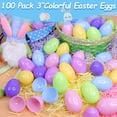 thumbnail image 4 of Huevos de Pascua de plástico AMENON, 100 unidades, 8 x 5 cm, rellenables en colores pastel, 4 of 9