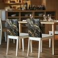 thumbnail image 5 of Xoenoiee Black Marble Print Chair Back Covers for Dining Room, Stretchable Anti-Dust Dining Seat Back Slipcover Protector for Home Dinning Room Party, 1 Pack, 5 of 7