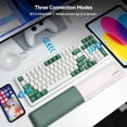 thumbnail image 2 of AUSDOM 98Pro Wireless Mechanical Gaming Keyboard - Linear Switches, Hot Swappable, White Backlit, Tri-Mode (Bluetooth/2.4GHz/USB-C), Gasket Mount, Pre-Lubed, 97% Compact Layout (Green & White), 2 of 9