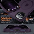 thumbnail image 5 of for iPhone 12 Pro Max Case [Compatible with Magsafe] [Screen Protector+Camera Lens Protector] Aluminum Alloy Keys Slim Translucent Matte Phone Case iPhone 12 Pro Max - Deep Purple, 5 of 14