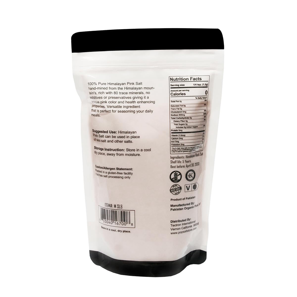 Popsalts Himalayan FINE Mineral Rich Salt-3 Pounds-Kosher-Natural-Pure-Restaurant Quality-Finishing Salt