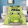 thumbnail image 2 of Just A Girl Who Loves Frog Blanket Super Soft Flannel Blankets for Bed Sofa Living Room Bed Throw for Boy Girls Kids Children Multicolor 30"x40" for pet, 2 of 6