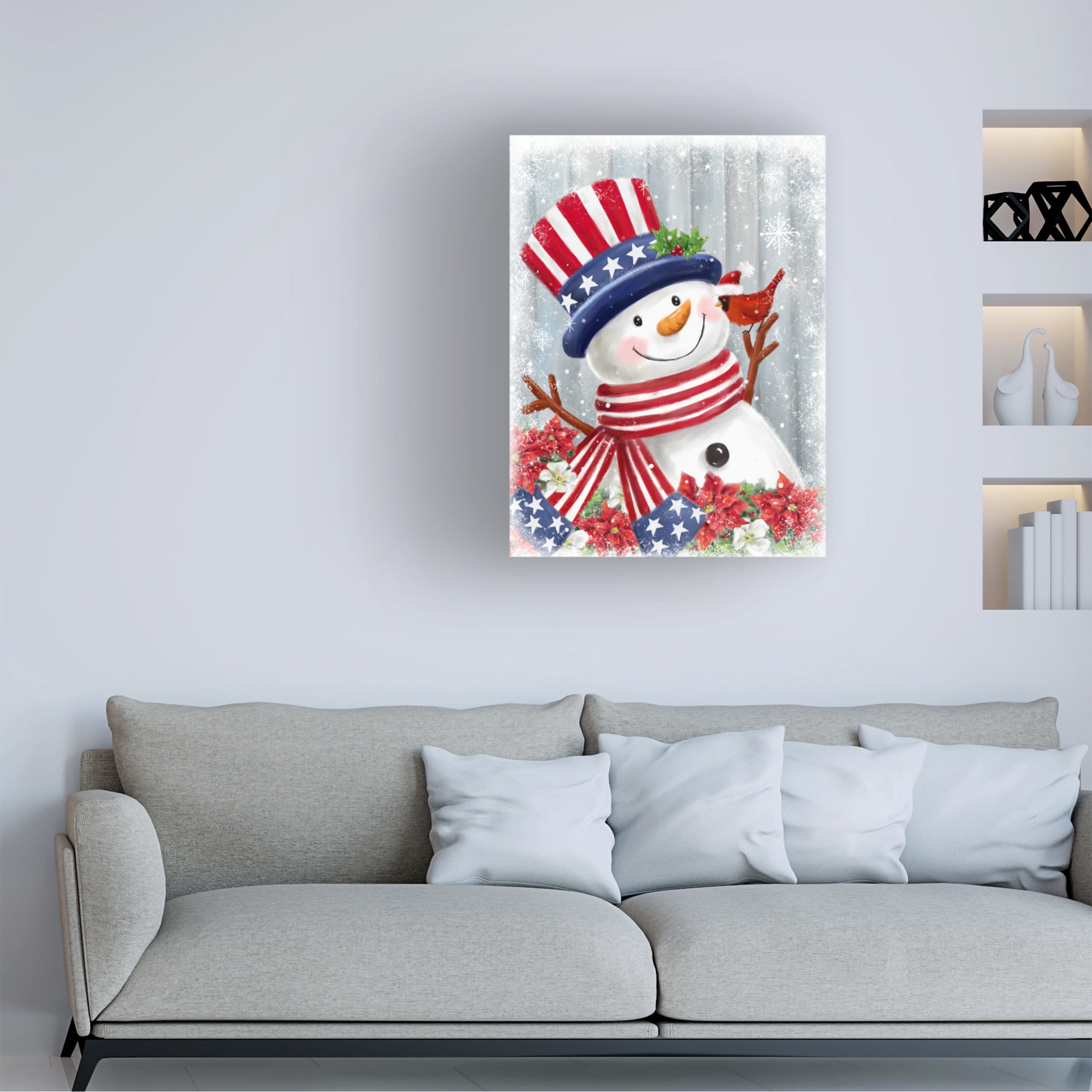 MAKIKO 'American Snowman' Canvas Art