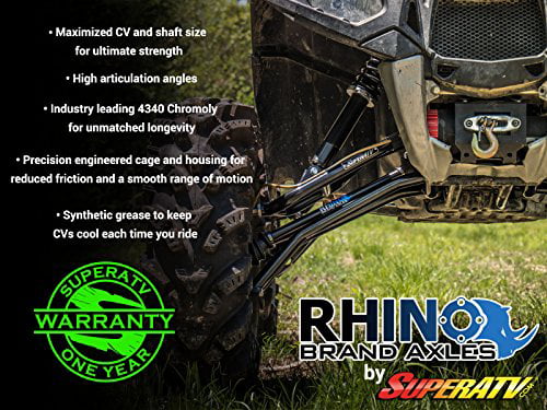 - REAR LEFT Upgrade Your OEM Axle! 2013-2018 SuperATV Heavy Duty Rhino Brand Stock Length Rear Left Axle for Can-Am Renegade 