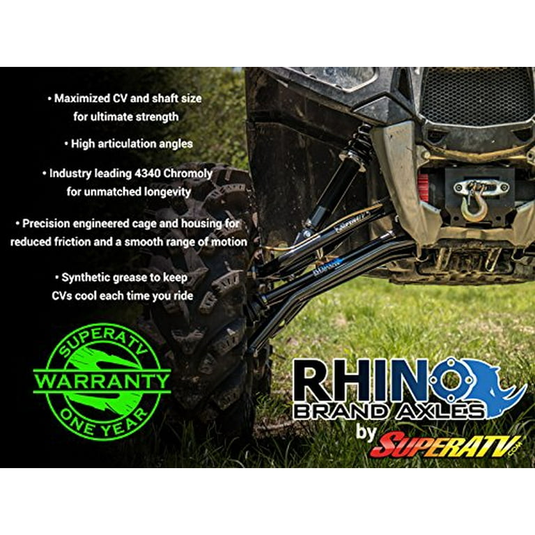 SuperATV Heavy Duty Rhino Brand Front Axle Compatible with Yamaha  Wolverine-1 Front Axle-4340 Chromoly Steel-Synthetic Grease to Keep CV's