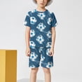 thumbnail image 6 of Gubotare Cute Pajamas for Boys Pajama Short Sets Short Sleeve Set - Sleepwear with Pockets PJS Loungewear 4T 5T (Navy,4-5 Years), 6 of 6