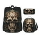 thumbnail image 1 of Disketp Metal Style Horned Skull Mochila Estampada de Gran Capacidad con Lonchera y Estuche, Set de 3 Piezas para Estudiantes, 1 of 7