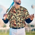 thumbnail image 4 of Fotbe Skulls1 Baseball Jersey Shirt for Men and Women, Casual Short Sleeves Button Down T-Shirt-X-Large, 4 of 9
