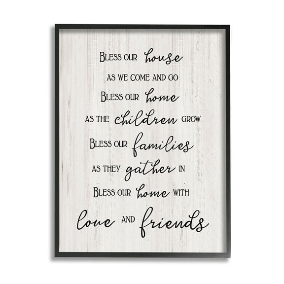 Stupell Industries Bless Our House Family Phrase Graphic Art Black Framed Art Print Wall Art, Design by CAD Designs
