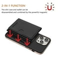 thumbnail image 2 of ELEHOLD Case for iPhone XR, 2-in-1 Detachable Magnetic Wallet Case with Card Holder, RFID Blocking Shockproof PU Leather Cover with Kickstand,Black, 2 of 5