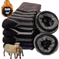 thumbnail image 2 of 5pair Winter Thick Socks Men Super Thicker Solid Sock Striped Merino Wool Rabbit Socks Against Cold Snow Russia Winter Warm Sock, 2 of 5