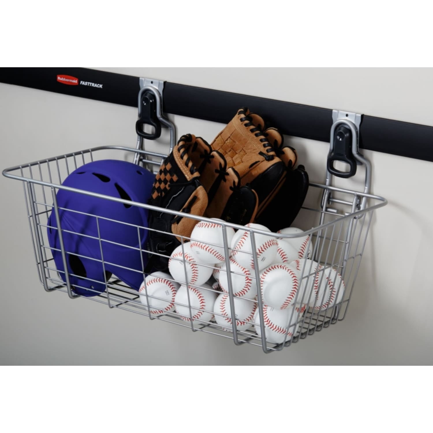 rubbermaid fasttrack fishing rod holder 2-Handle Hook (S Hook) Mounted Garage Storage and Space Saving Organization System Metallic Powder-Coated Steeel for Rakes/Brooms/Toys/Ladders : Home & Kitchen Fasttrack rail accessories can easily be relocated on the rail as storage needs change Cobra Garage Door Storage Rack
