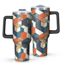 Modern 40oz Tumbler– Stainless Steel Insulated Tumbler with Handle and Straw, Large Capacity Travel Cup for Hot & Cold Drinks