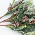 thumbnail image 5 of Luoshdecor 4 Pcs Christmas Snow Norfolk Pine Branches,Artificial Snow Flocked Greenery Norfolk Pine with Pinecone for Holiday DIY Wreaths Garlands Craft Home Decor 14 in, 5 of 6