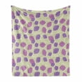 thumbnail image 1 of Aloha Soft Flannel Fleece Throw Blanket, Leaves Pattern in a Grunge Style Repetitive and Sketchy Violet Tones, Cozy Plush for Indoor and Outdoor Use, 60" x 80", Lavender Lilac, by Ambesonne, 1 of 6
