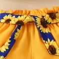 thumbnail image 4 of Hienoo Infant Girls Summer Outfits Sunflower Prints Flutter Sleeve T-Shirt Shorts Set, 4 of 7