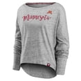thumbnail image 2 of Women's Fanatics Gray Minnesota Golden Gophers Iconic Speckled Boat Neck Long Sleeve T-Shirt, 2 of 3