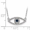 thumbnail image 2 of 14K White Gold Small Diamond and Sapphire Evil Eye Necklace, 2 of 2
