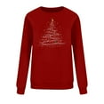 thumbnail image 6 of VKOYWKM Christmas Sweatshirts for Women Oversized Crewneck Sweatshirt Long Sleeve Merry Xmas Tree Print Pullover Fleece Holiday Family Party Sweatshirt, 6 of 7
