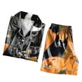 thumbnail image 6 of YDFCWXW 2 Piece Sets for Women Lounge Wear Matching Two Piece Pajama Halloween Printed Shirts And Shorts Outfit 2025 Orange, XL, 6 of 7