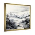 thumbnail image 2 of Designart "Mountains Landscape Veiled in Black and White Fog I" Food & Beverage Framed Wall Art Decor - Traditional White Fruits Entryway Framed Wall Art, 2 of 6
