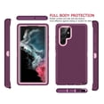 thumbnail image 3 of 6.1" Galaxy S22 5G Cases, Heavy Duty Shockproof Protective Case for Galaxy S22 (6.1 Inch) with Tempered Glass Screen Protector - Purple, 3 of 7