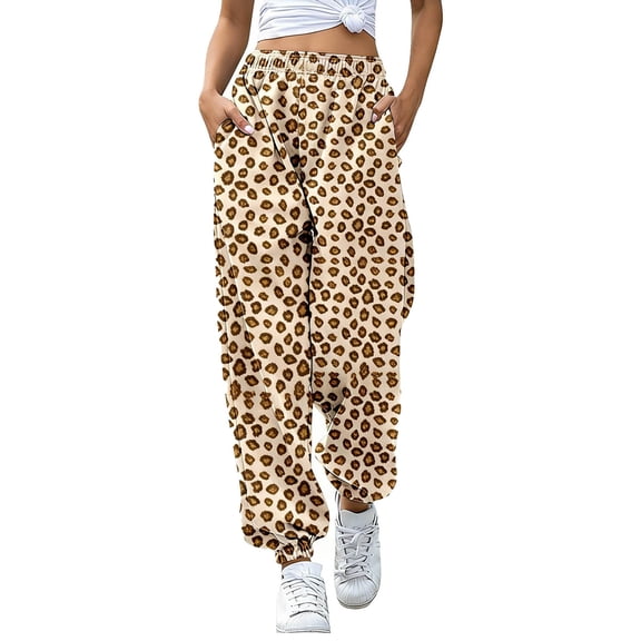 WERYOUNG Girl's Pants Elastic Waist Leopard Print Kids Everyday Wear Fashionable Joggers Trousers Home Lounging Comfortable Soft Toddler Slacks