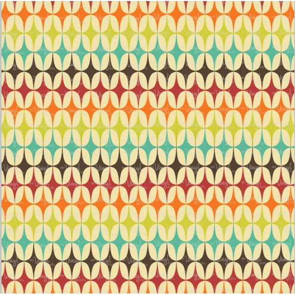 Printed Adhesive Vinyl Mid Century Pattern Removable Wall Vinyl