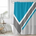 thumbnail image 4 of Teal Geometric Bathroom Shower Curtains with 12 Hooks Polyester Waterproof Shower Curtain for Stalls and Bathtubs Darker Gray Minimalism Modern Decorative Bathroom Privacy Curtain 48x72 Inches, 4 of 9