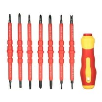 7 in 1 500V Changeable Insulated Screwdrivers Set with Magnetic Phillips and Slotted Bits Electrician Tools Kit