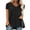 Black, variant on goowrom Women Fashion Short Sleeve V-neck T-shirt Casual Solid Color Tops