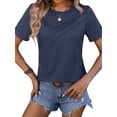 thumbnail image 4 of SLADYGLO Women Round Neck Short Sleeve To Pick Up Decorative T-Shirt, 4 of 6