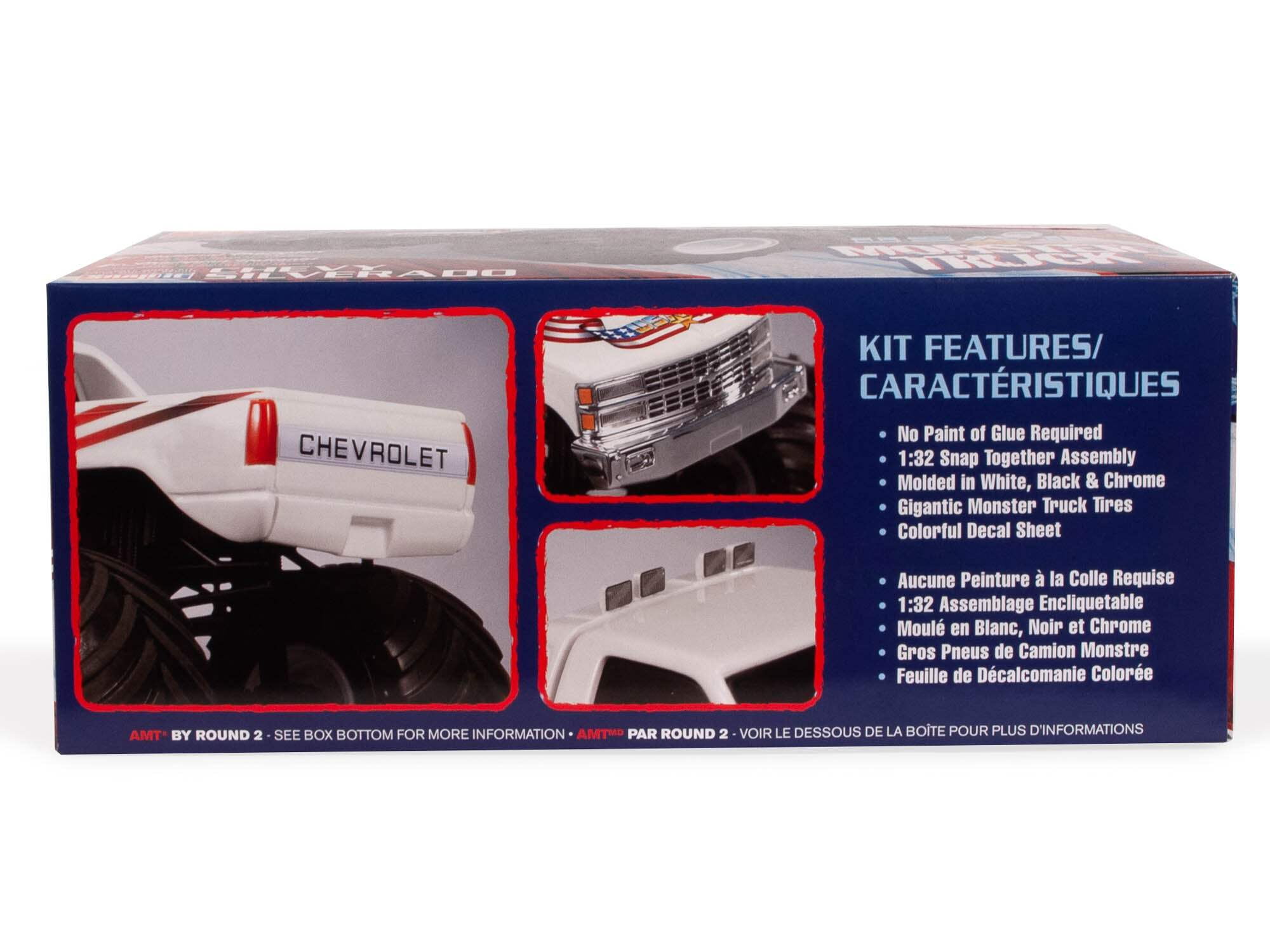 Skill 1 Snap Model Kit Chevrolet Silverado "USA-1" Monster Truck 1/32 Scale Model by AMT