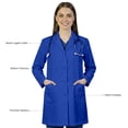 thumbnail image 3 of HeedFit Women's Poly-Cotton Lab Coat 35-Inch Length, s, Royal, 3 of 6