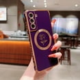 thumbnail image 4 of for Samsung Galaxy S21 FE 5G Magnetic Case Compatible with MagSafe Cute Rose Flower Case Luxury Plating Camera Lens Cover Shockproof Soft Bumper S21 FE Case 6.4" for Women Men (Deep Purple), 4 of 10