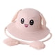 thumbnail image 5 of Sombrero de paja con orejas móviles para niños, sombrero de playa, regalo de vacaciones, ala ancha, transpirable, para el sol. Rosa claro, 5 of 9