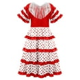 thumbnail image 4 of RUNQHUI Robe de Festival pour Filles Robe Flamenco Espagnole à Franges Jupe Maxi Lyrique à Volants Blanc 8, 4 of 6