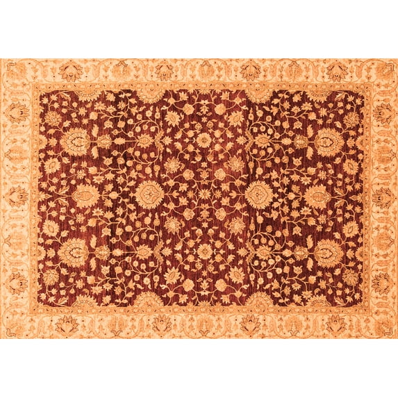 Ahgly Company Indoor Rectangle Oriental Orange Traditional Area Rugs, 4' x 6'