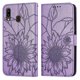 thumbnail image 1 of Funda tipo cartera con girasoles grabados para Samsung A40, elegante, multifuncional y con protección total., 1 of 5