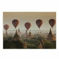 thumbnail image 1 of East Cutting Board, Hot Air Balloon over Plain of Bagan Misty Morning Myanmar Famous Heritage, Decorative Tempered Glass Cutting and Serving Board, Small Size, Peach Orange Cinnamon, by Ambesonne, 1 of 1