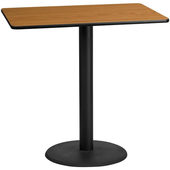 Bowery Hill 30" x 48" Restarant Bar Table in Black and Mahogany