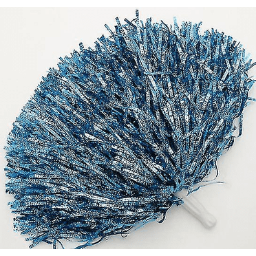 60 Pcs Cheerleading Pom Poms Bulk Set - Colorful Metallic Foil Pompoms With Plastic Handles For Sports Games & Spirit Events